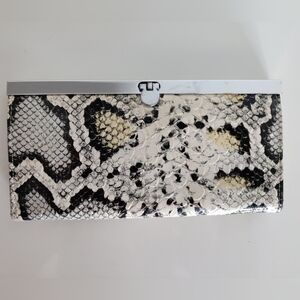 Depeche Mode Women's Snakeskin metallic wallet with link satin lining Elegant